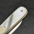 1927 British Antique White Pearl Shell Handle Pure Silver Blade Folding Pen Knife